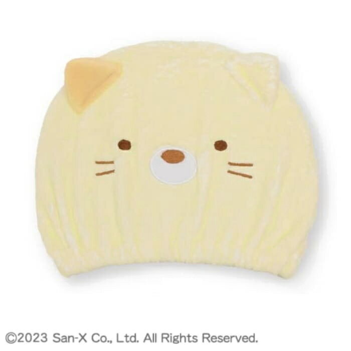 タオルキャップ ヘアーキャップ すみっコぐらし ねこ サンタン マイクロファイバー 吸水タオル 水泳小..