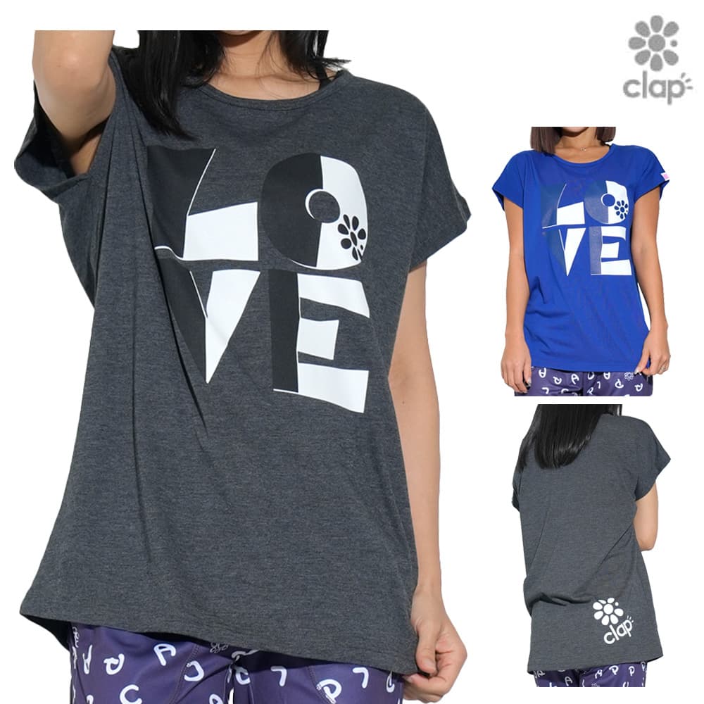 クラップ CLAP ラブクラップ ドルマンエム Tシャツ 半袖 レディース トップス スポーツアパレル トレーニング フィットネス 女性 CTS25024