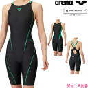 アリーナ ARENA 競泳水着 ジュニア女子 WA承認モデル レーシングワンピーススパッツ オープンバック ハーフレッグ オールインワン AQUA RACING...