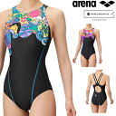 アリーナ ARENA 競泳水着 レディース WA承認モデル レーシングワンピース オープンバック AQUA RACING ECO AQUA STRIPE-D NEO EARTH 2025年春夏モデル AS5SRC56L fina マーク あり