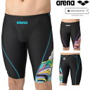 アリーナ ARENA 競泳水着 メンズ WA承認モデル レーシングスパッツ ハーフレッグ AQUA RACING ECO AQUA STRIPE-D NEO EARTH 2025年春夏モデル AS5SRC57M fina マーク あり
