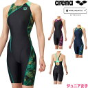 アリーナ ARENA 競泳水着 ジュニア女子 WA承認モデル レーシングワンピーススパッツ オープンバック ハーフレッグ オールインワン AQUA RACING...