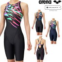 アリーナ ARENA 競泳水着 レディース WA承認モデル レーシングワンピーススパッツ オープンバック ハーフレッグ オールインワン AQUA RACING ...