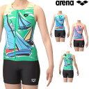 アリーナ ARENA フィットネス水着 レディース フィットネスセパレーツ カバーバック ミドルレッグ 差し込みパッド パッド付き フルダル2WAY 2025年...