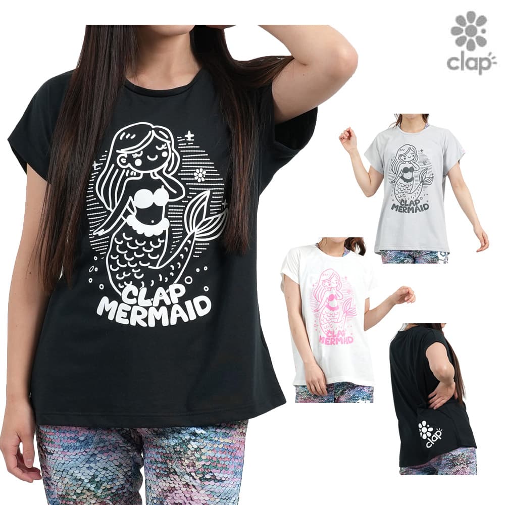 クラップ CLAP クラップマーメイド ドルマンエス レディース Tシャツ 半袖 スポーツアパレル トレーニング フィットネス 女性 CTS25054