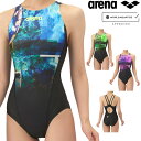 アリーナ ARENA 競泳水着 レディース WA承認モデル レーシングワンピース オープンバック AQUA RACING ECO AQUA STRIPE-D 2025年秋冬モデル WAVES AS5FRC56L fina マーク あり