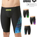 アリーナ ARENA 競泳水着 メンズ WA承認モデル レーシングスパッツ ハーフレッグ AQUA RACING ECO AQUA STRIPE-D 2025年...