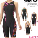 アリーナ ARENA 競泳水着 ジュニア女子 WA承認モデル レーシングワンピーススパッツ オープンバック ハーフレッグ オールインワン AQUA RACING...