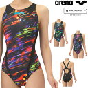アリーナ ARENA 競泳水着 レディース WA承認モデル レーシングワンピース オープンバック AQUA RACING ECO AQUA STRIPE-D 2025年秋冬モデル AS5FRC64L fina マーク あり