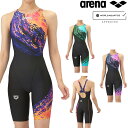 アリーナ ARENA 競泳水着 レディース WA承認モデル レーシングワンピーススパッツ オープンバック ハーフレッグ オールインワン AQUA RACING ...