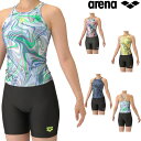 アリーナ ARENA フィットネス水着 レディース フィットネスセパレーツ ミドルレッグ 差し込みパッド パッド付き ダブルエステル 2025年秋冬モデル AS...