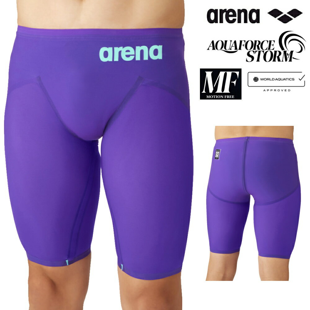 乐天商城 - ARENA アリーナ 競泳水着 メンズ アクアフォース ストーム AQUAFORCE STORM MF WA承認モデル レーシングスパッツ ハーフレッグ FUTURE PURPLE 2026年秋冬モデル新色 高速水着 中距離 長距離選手向き fina マーク あり AS6SRC03M