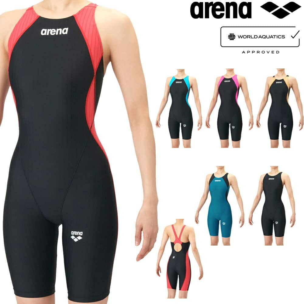乐天商城 - アリーナ ARENA 競泳水着 レディース WA承認モデル AQUA RACING ECO AQUA STRIPE-D レーシングワンピーススパッツ オープンバック ハーフレッグ オールインワン 2026年春夏モデル AS6SRC50L fina マーク あり