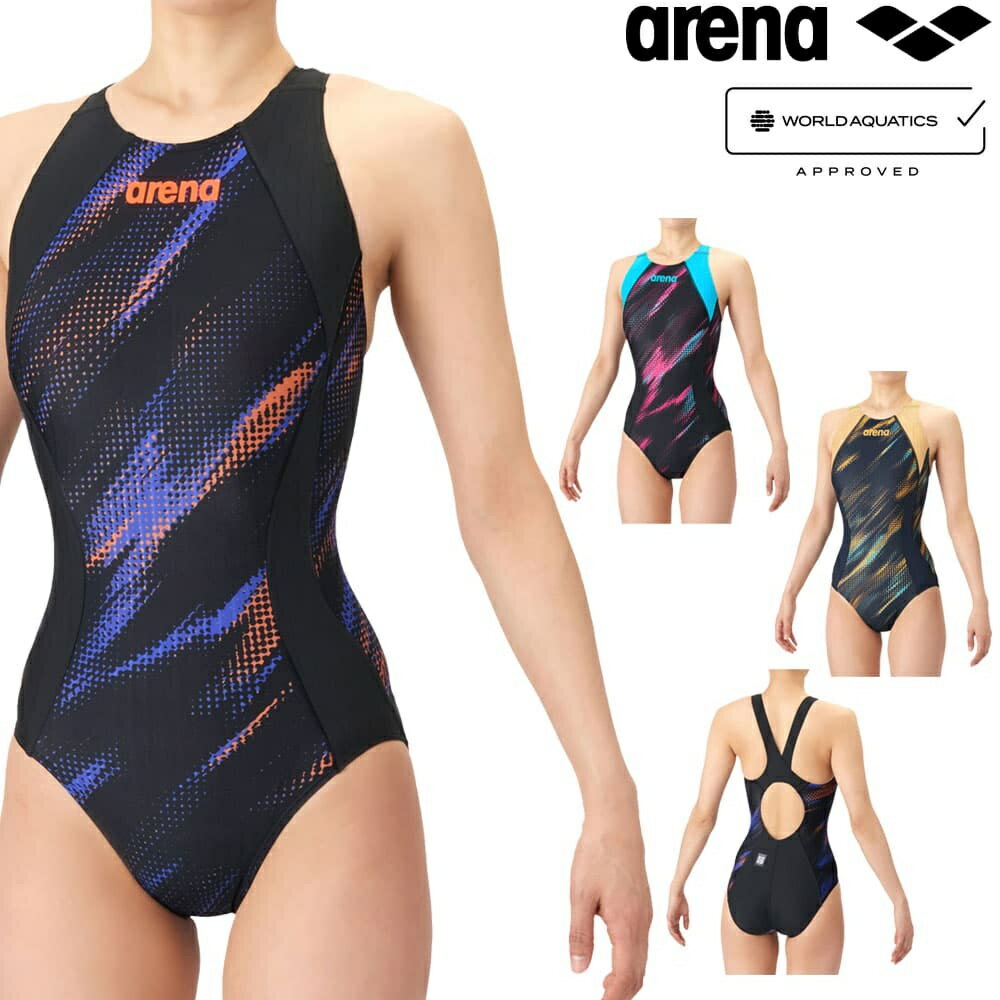 乐天商城 - アリーナ ARENA 競泳水着 レディース WA承認モデル AQUA RACING ECO AQUA STRIPE-D レーシングワンピース オープンバック 2026年春夏モデル AS6SRC79L fina マーク あり