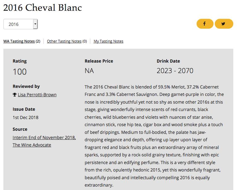 [2016]������ȡ�����������롦�֥��ʥ���ƥߥꥪ���Chateau Cheval Blanc
