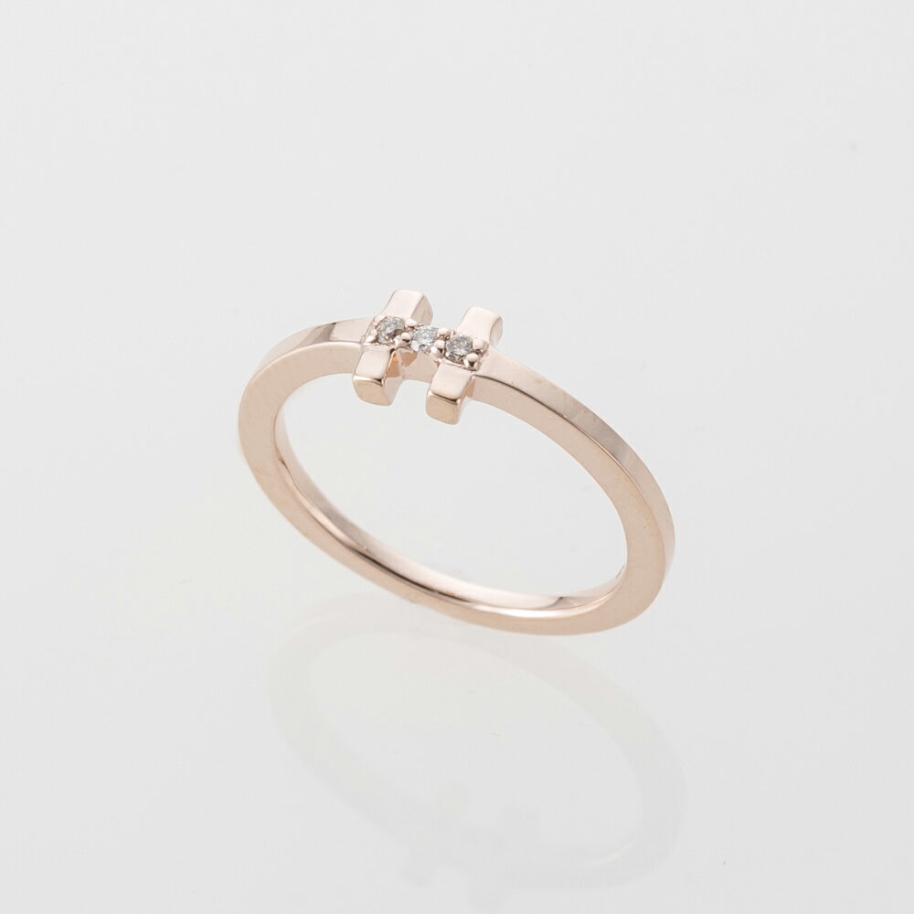 Diamond - シェリークラン cheriecrin 指輪 K10PG ダイヤ0.02ct H型ピンキーリング　　フィットハウス