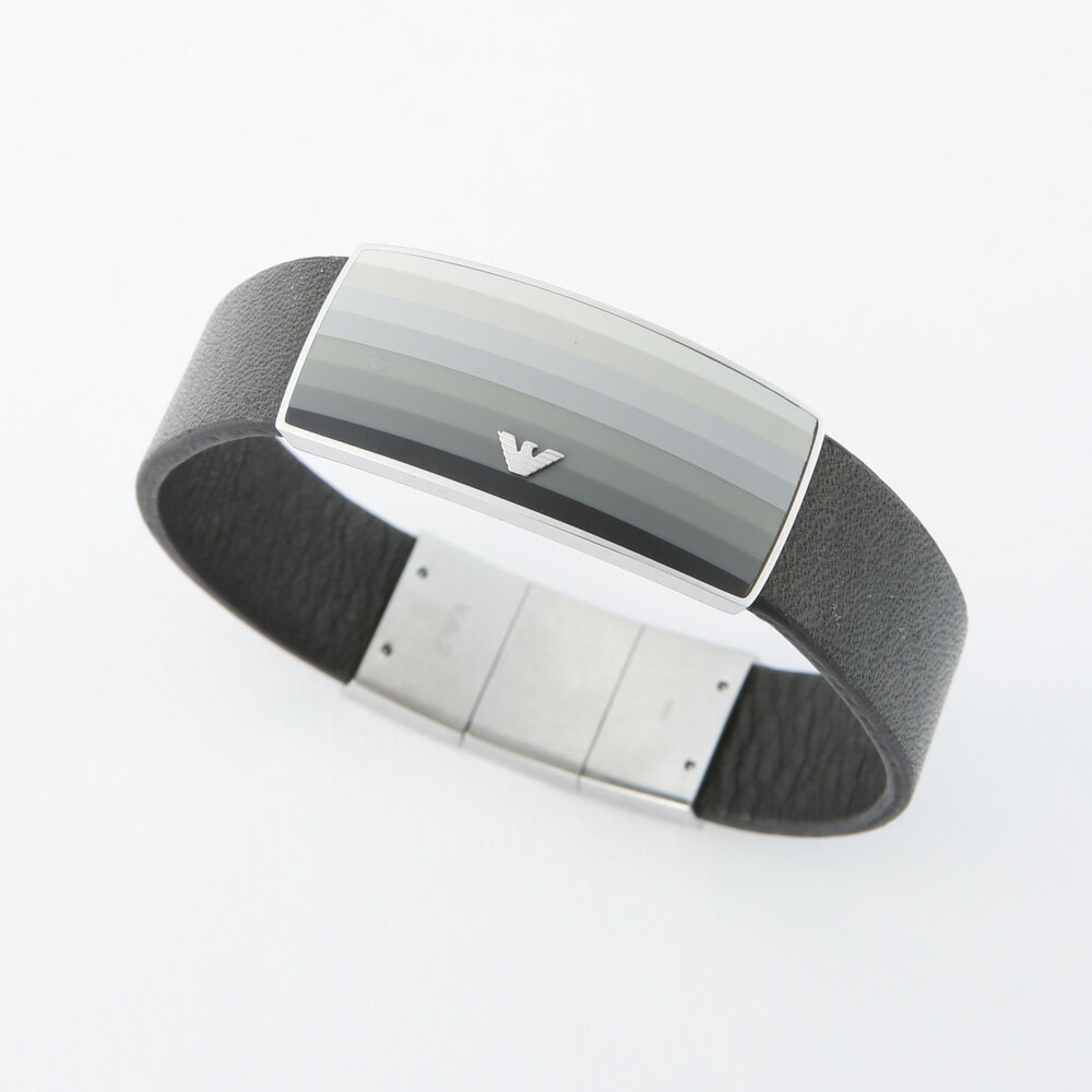 エンポリオアルマーニ EMPORIO ARMANI ブレスレット プレートレザー EGS1977　　 ...
