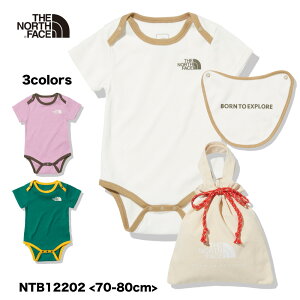 【1月20日-22日限定★クーポン配布中】ザ ノースフェイス THE NORTH FACE ベビーウェア B S/S ROMPE 2P BIB NTB12202　 ギフトラッピング無料