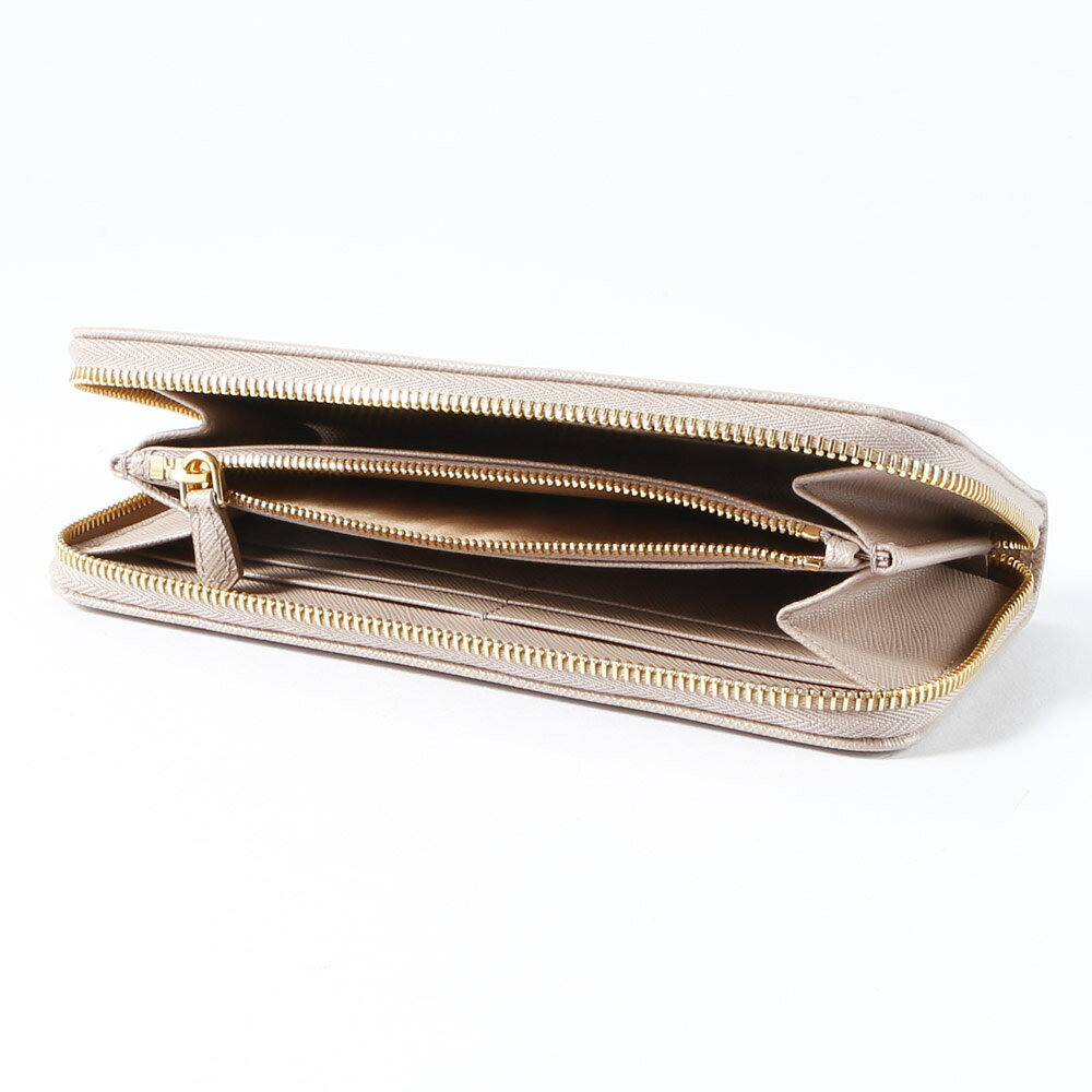 プラダ PRADA SAF.MET ORO サフィアーノメタルオロ ラウンド長財布 1ML506 QWA　　...