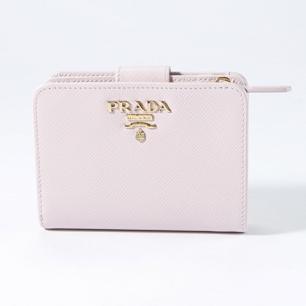 プラダ 財布（レディース） 【5/15抽選で全額ポイントバック企画！2人に1人が当選！！】プラダ PRADA 折財布 SAF.MET 小銭入付/ALABASTRO 1ML018-QWA　　フィットハウス