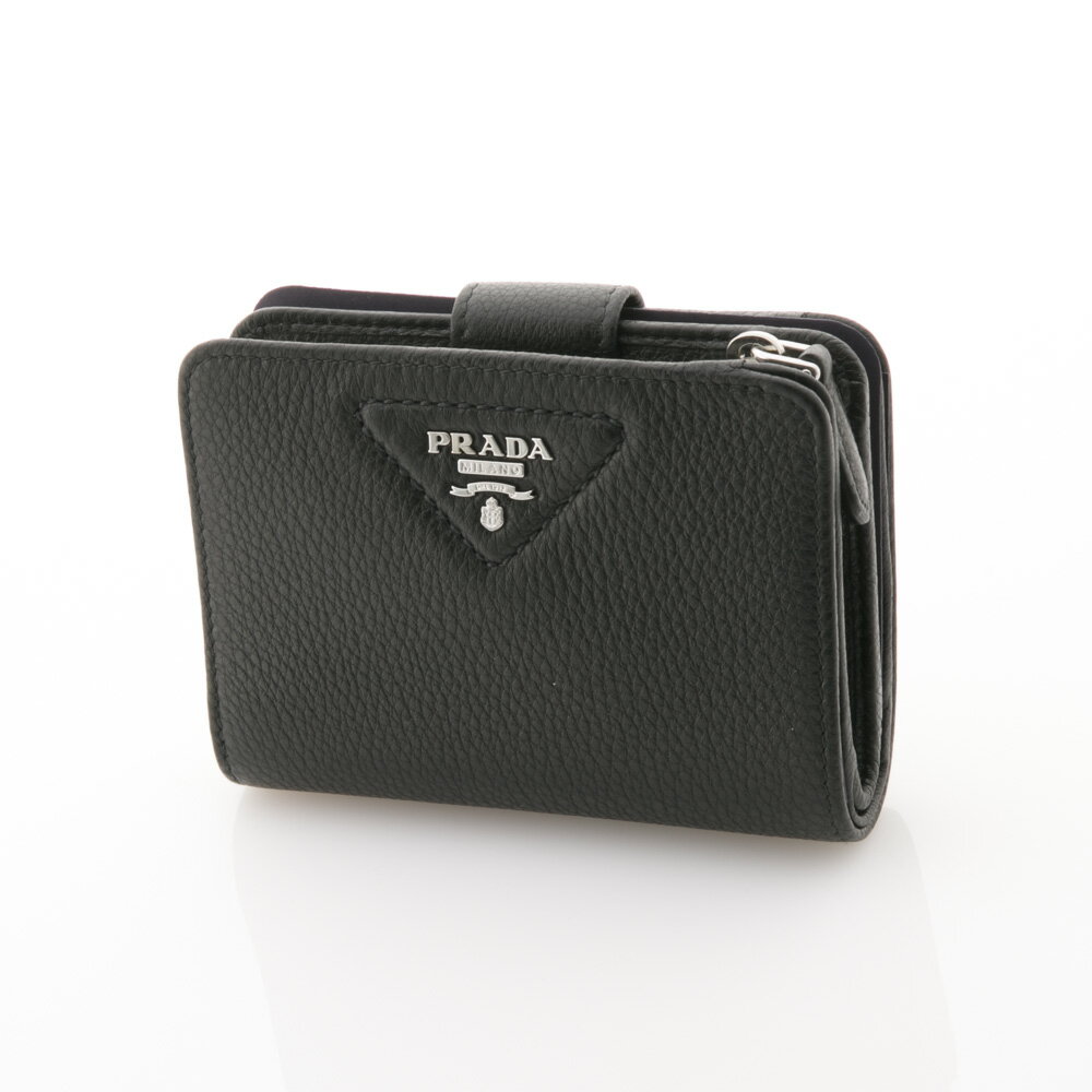 プラダ 財布（レディース） プラダ PRADA 折財布 VITELLO DAINO 小銭入付/NERO 1ML018-2BBE　　フィットハウス