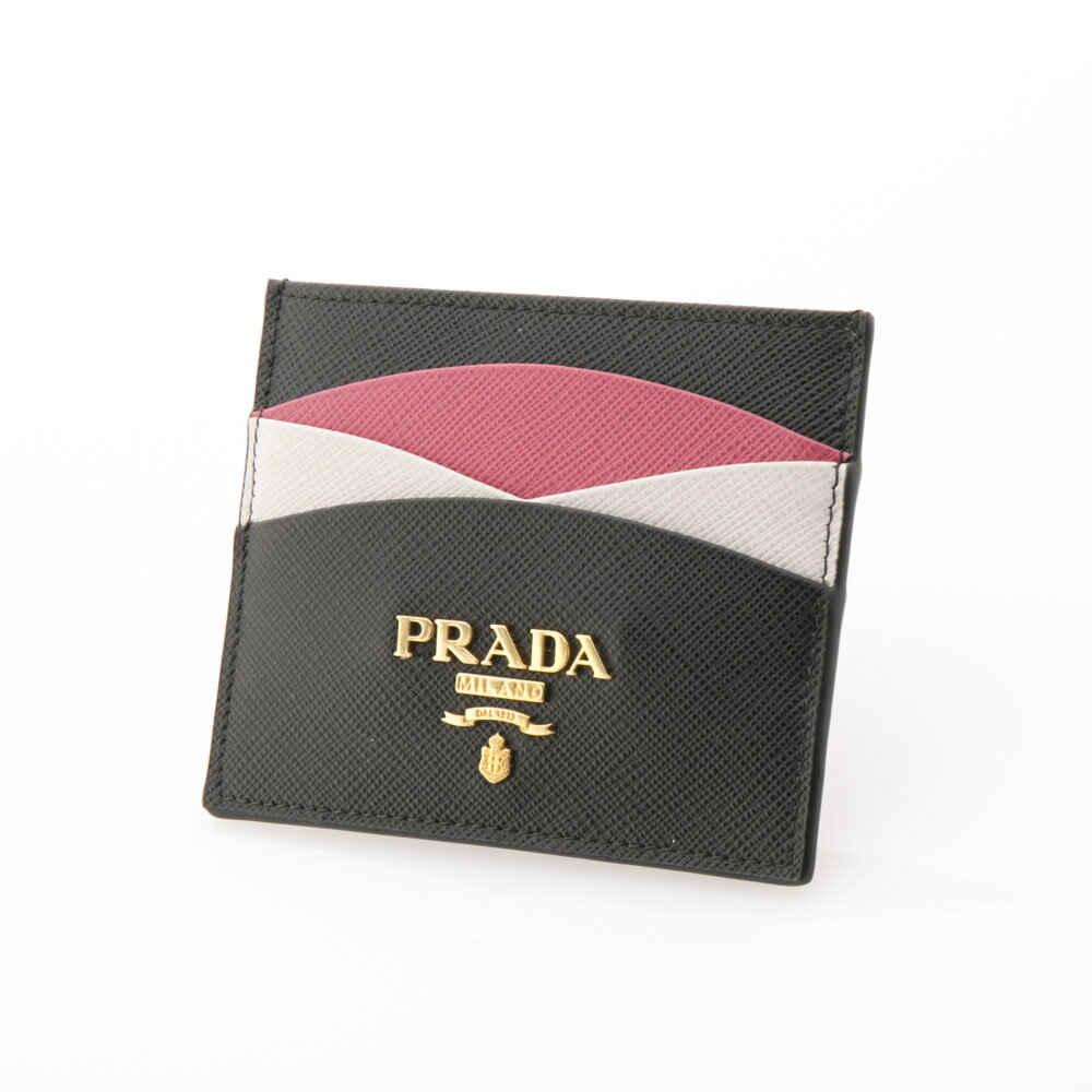 プラダ 名刺入れ 【5/15抽選で全額ポイントバック企画！2人に1人が当選！！】プラダ PRADA カードケース SAF.MULTICOLOR マチ無し/NERO+IBISCO 1MC025-ZLP　　フィットハウス