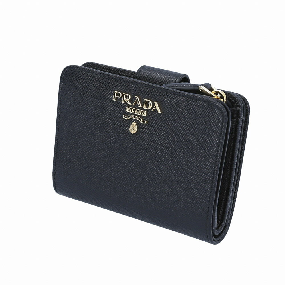 プラダ 財布（レディース） 【5月10日−12日限定★クーポン配布中】プラダ PRADA 折財布 SAF.MET 小銭入付/NERO 1ML018-QWA　　フィットハウス