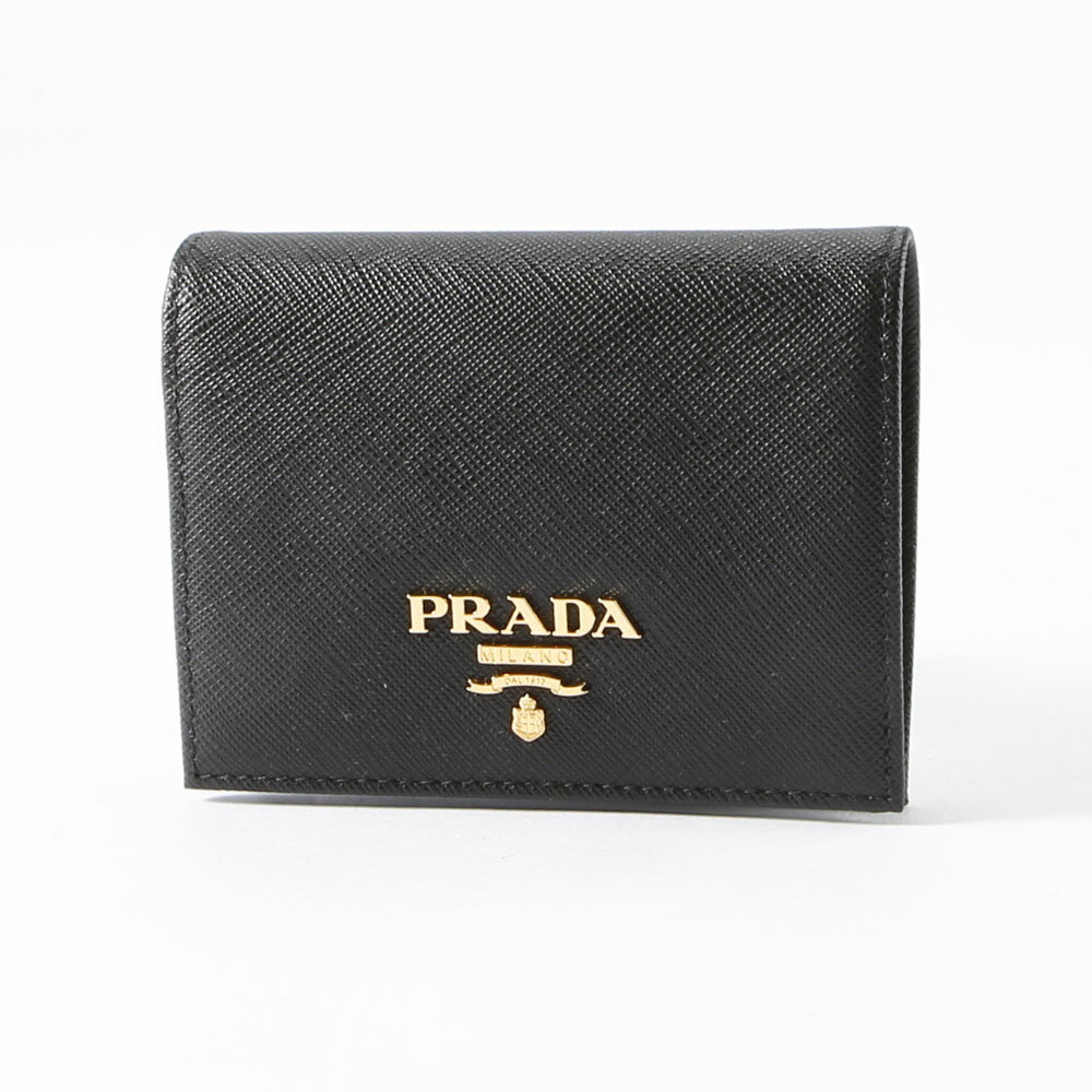 プラダ 財布（レディース） 【5/15抽選で全額ポイントバック企画！2人に1人が当選！！】プラダ PRADA 折財布 SAF.METAL 小銭入付/NERO 1MV204-QWA　　フィットハウス