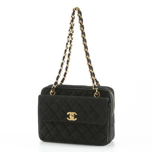 【ヴィンテージ・中古】シャネル CHANEL 前フラップコットンチェーンショルダーバッグ フィットハウス 【ヴィンテージ・中古】シャネル CHANEL 前フラップコットンチェーンショルダーバッグ フィットハウス