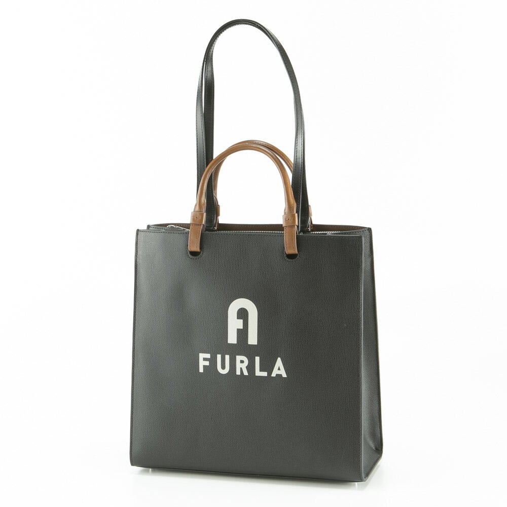 【5/15抽選で全額ポイントバック企画！2人に1人が当選！！】フルラ FURLA ハンド・トートバッグ VARSITY STYLE L TOTE/NERO+PERLA e WB00728 BX1230　　フィットハウス