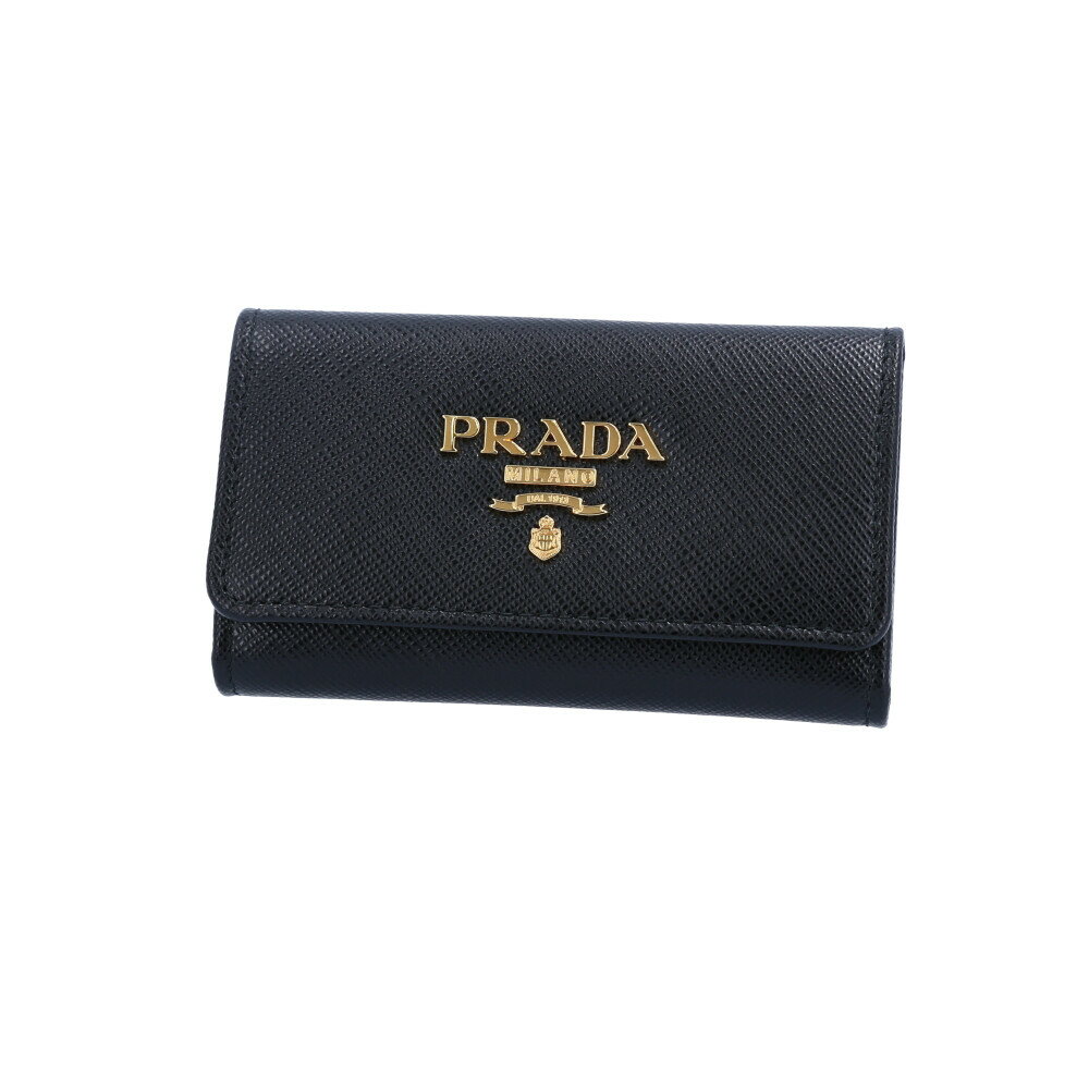 【5月10日−12日限定★クーポン配布中】プラダ PRADA SAF.METAL 4連キーケース キーリング付き/NERO 1PG004-QWA　　フィットハウス