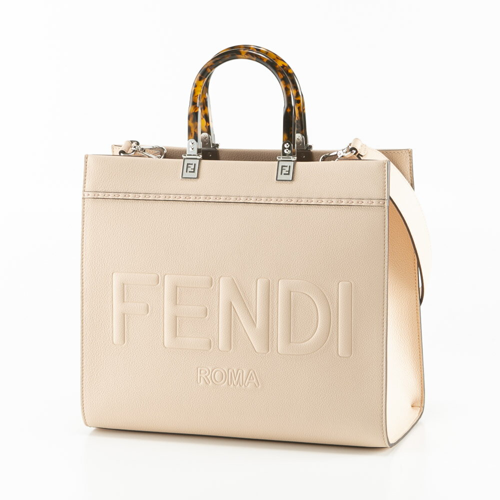 フェンディ 革トートバッグ レディース 【5月10日−12日限定★クーポン配布中】フェンディ FENDI ハンド・トートバッグ SUNSHINE ミディアムショッパー ロゴエンボス トート 8BH386-ALFY　　フィットハウス