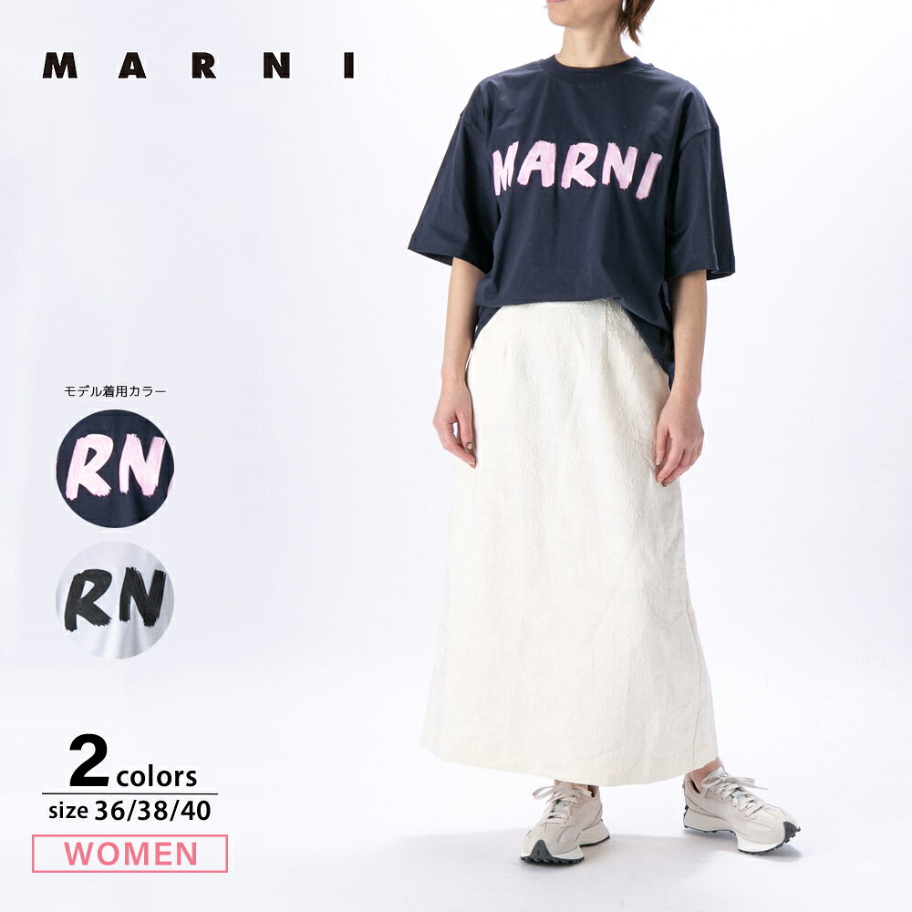 樂天商城 - 【5のつく日限定★10％クーポン★】【お買い物マラソン期間中ポイント10倍】マルニ MARNI レディーストップス レタリングプリント オーバーサイズTシャツ THJET49EPH　　フィットハウス