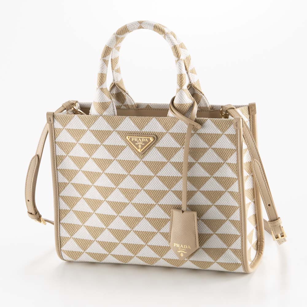 樂天商城 - 【WEB限定価格】プラダ PRADA TRIANGOLO JACQUARD SM シンボル エンブロイダリーファブリック スモールハンドバッグ 1BA354 2FKL OOM　　フィットハウス
