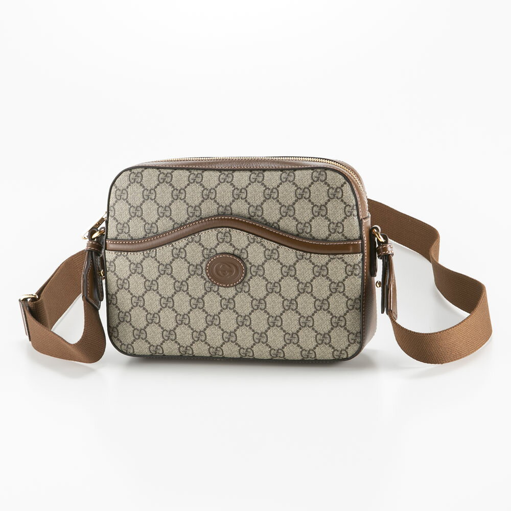 GUCCI グッチ GGスプリーム ショルダーバッグ PVC×レザー ファッション