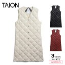 タイオン TAION レディーストップス SINGLE SNAP BUTTON V NECK LONG DOWN GILET TAION-W003CI-LONG　　フィットハウス