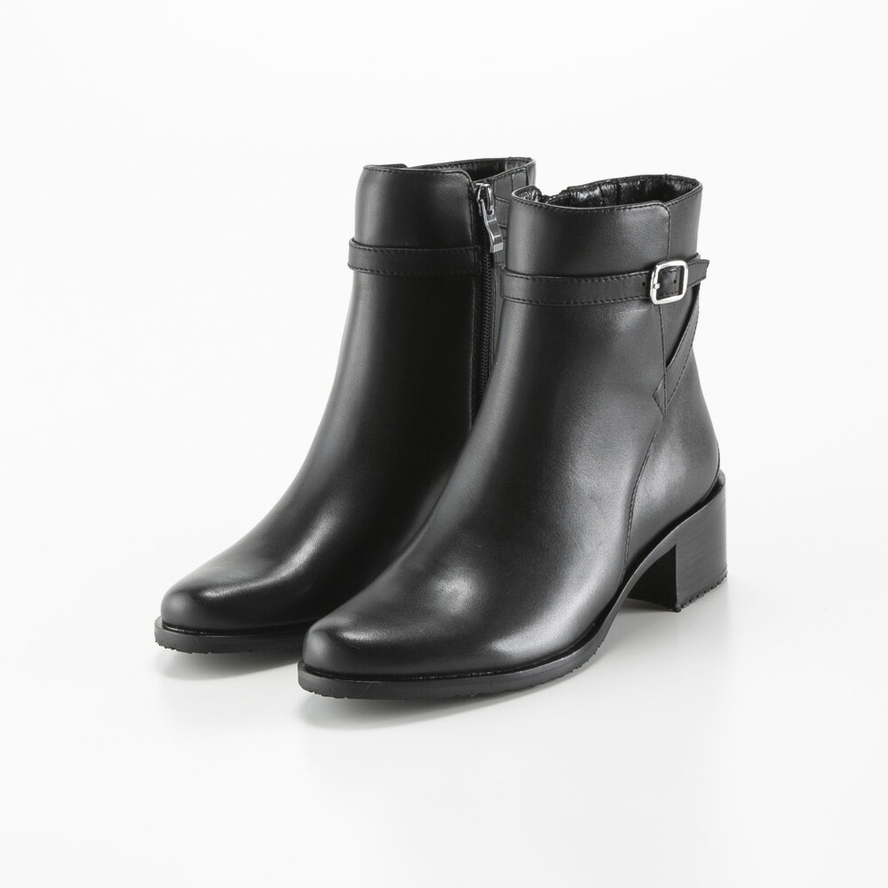 モードカオリ MODE KAORI レディースブーツ ネックベルト ショートブーツ 5cm (BL) 55076 フィットハウス