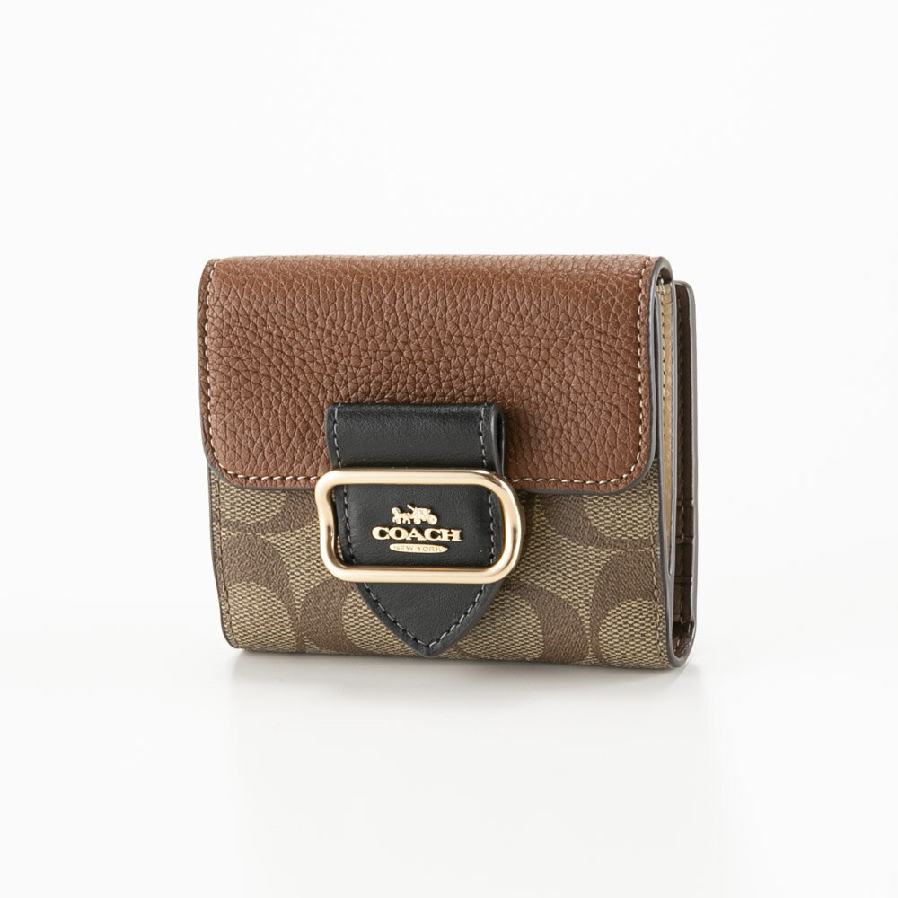 樂天商城 - コーチ COACH 折財布 ブロックド シグネチャー SM モーガン 小銭入付 CF472　 　フィットハウス