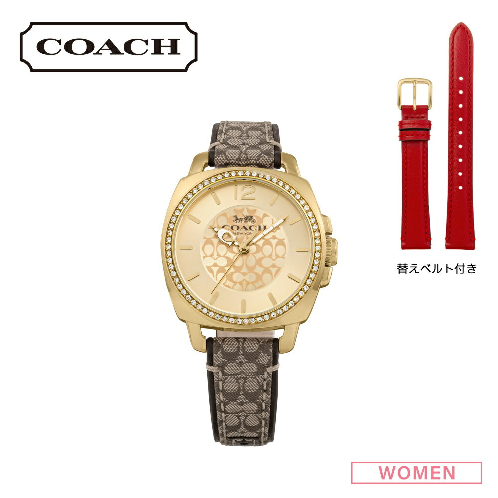 コーチ COACH 腕時計 BOYFRIEND SMALL ラウンド レザー Lウォッチ 替ベルト付 14000091　 　フィットハウス