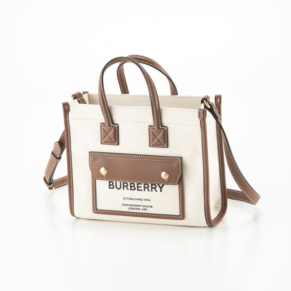 【スーパーセール期間中ポイント10倍】【5のつく日限定★10％クーポン★】バーバリー BURBERRY ツートン キャンバス MINI フレヤトートバッグ 8044143　 　フィットハウス
