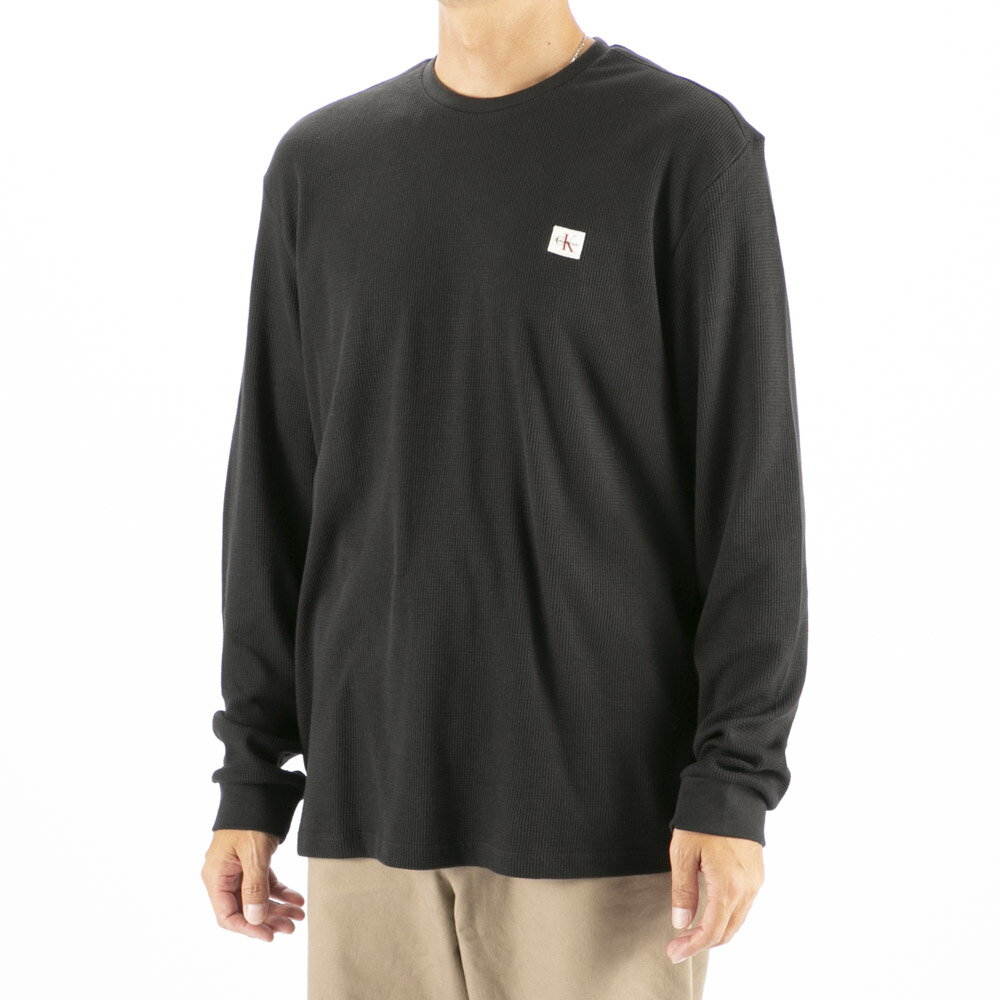 Rakuten - カルバンクラインジーンズ Calvin Klein Jeans メンズ 長袖 Long Sleeve Waffle T-shirt ロングスリーブワッフルバッジクルーネック Tシャツ LV0 40EM217 UB1　　フィットハウス