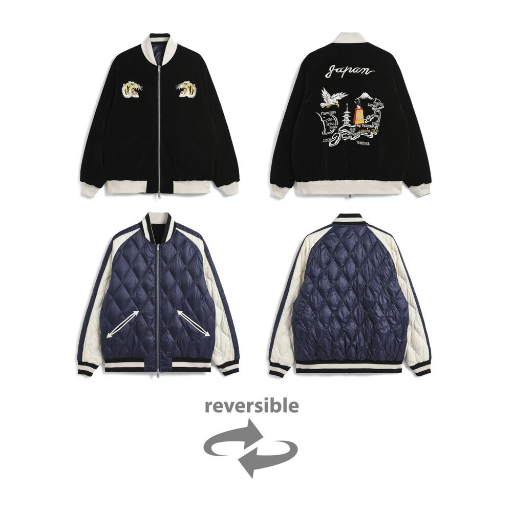 タイオン TAION メンズアウター REVERSIBLE SKAJAN DOWN JKT リバーシブル スカジャン ダウンジャケット TAION-JK04JS　　フィットハウス