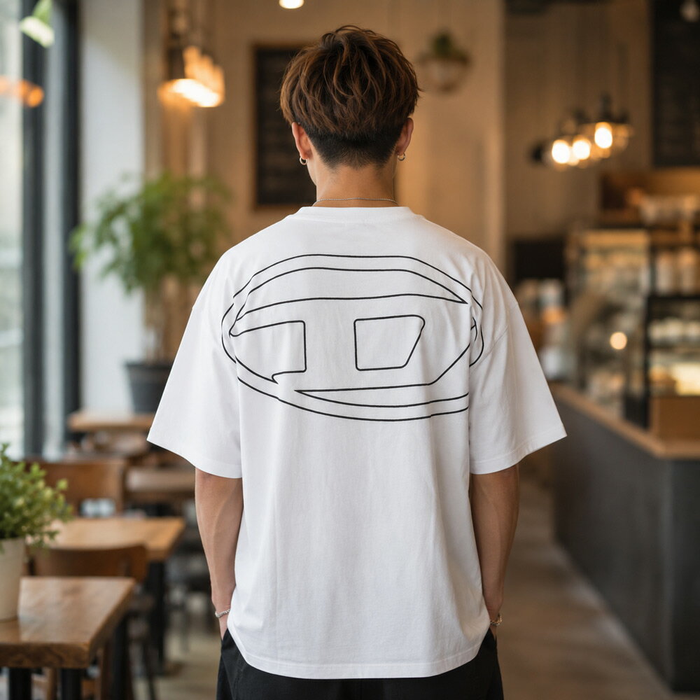 Rakuten - 【ワンダフルデー限定★10％クーポン★】ディーゼル DIESEL メンズトップス T-BOGGY-MEGOVAL-D バックプリント A113020HGAM　 　フィットハウス