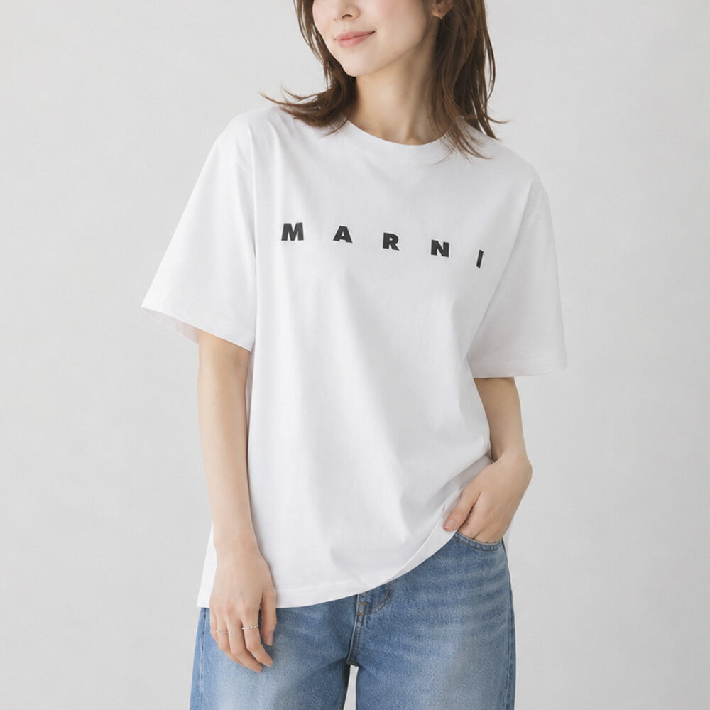 樂天商城 - 【お買い物マラソン期間中ポイント10倍】マルニ MARNI マルニキッズ レディーストップス 胸ロゴプリントT クルーネックT MT290F M01601 0M100　 　フィットハウス