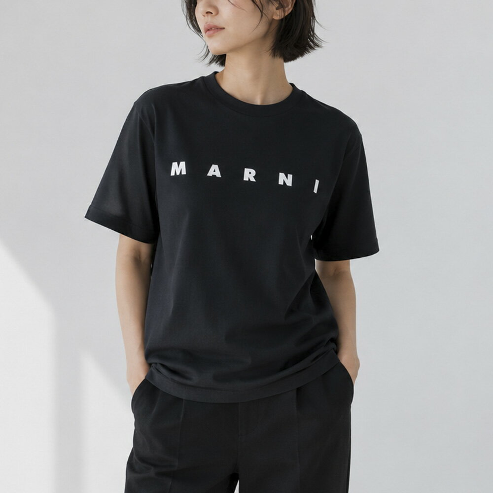 Rakuten - マルニ MARNI マルニキッズ レディーストップス 胸ロゴプリントT クルーネックT MT290F M01601 0M900　 　フィットハウス