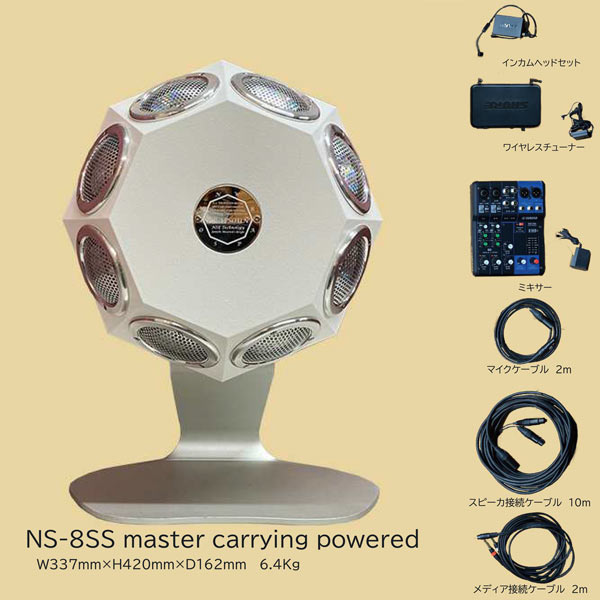 ラプソン NS-8SS master carrying powered 省スペース用音響セット（スピーカ、ヘッドセット、チューナー、ミキサー、ケーブル） [NSE]【代金引換不可】