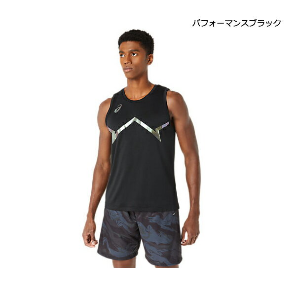 アシックス ドライプリント ノースリーブシャツ タンクトップ (M～XLサイズ /ユニセックス)【23SS03】 [asics アシックス] バスケットボール バスケウェア トップス ウェア 練習 部活 ※返品・交換不可セール商品 2