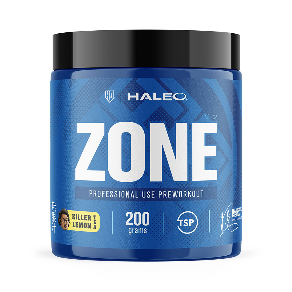 プレワークアウトサプリメント【HALEO ZONE（ゾーン）】 モチベーション、エネルギー、フォーカスのサポートに。 学生や会社員からプロアスリートまで。 ・より高見を目指す原動力を後押しする ・エネルギーをアシストし、身体的活動の準備をする ・酸素の補給や体の巡りをサポートしながらパフォーマンスの持続性を高める ターゲット成分を分類した3カテゴリー 1.パワーを発生するために必要な筋肉貯蔵エネルギーをフルに利用可能にする ・パワー：ベータアラニン、クレアピュアR(クレアチンモノハイドレート) 2.モチベーションとフォーカスをサポートする体内因子 ・モチベーション/フォーカス：チロシン、α-GPC、enXtra 3.身体のムーブメントをサポートするカテコールアミン由来のエネルギー ・エネルギー：カフェイン HALEO ZONEのフォーミュラの魅力 1）モチベーション チロシン・カフェイン・ガランガルエキス：より高みを目指す原動力を後押しする。 α-GPC(グリセロフォスファチジルコリン)：シャープさをサポートする。 2）エネルギー カフェイン：エネルギーをアシスト。カフェインの特性により身体的活動の準備をする。 3）身体的パフォーマンス 冬虫夏草菌糸体（Cordyceps sinensis）：伝統的東洋素材で使われているキノコで酸素の補給や体の巡りをサポートする。 ベータアラニン：パフォーマンスの持続性を高める。 クレアチン：　パワーをサポートする。細胞へ水分を補給し保護、緩衝する。 ■お召し上がり方：1回あたり付属スプーン軽く山盛り2杯（約10g）を目安に200mL程度の水やお好みの飲料にミックスしてお召し上がり下さい。トレーニング前などの栄養補給としてご利用頂くことをお勧めします。 ■内容量：200g　（20回分） 　1回分の摂取量：付属スプーン軽く山盛り2杯 ■原材料名：β-アラニン(国内製造)、クレアチンモノハイドレート、デキストリン、冬虫夏草菌糸体粉末、グリセロフォスファチジルコリン、紅茶エキスパウダー、レモン果汁、ガランガルエキス ／ L-チロシン、香料、カフェイン（抽出物）、二酸化ケイ素、甘味料（ステビア）、安定剤（グァーガム）、クエン酸、ビタミンC、（一部に大豆・乳成分を含む） ■内容成分〔1回分：付属スプーン軽く山盛り2杯(10g)あたり〕 エネルギー37.3kcal、たんぱく質8.4g、脂質0.06g、炭水化物0.8g、食塩相当量0.01g ▼フォーミュラプロフィール〔1回分の成分内容〕 ベータアラニン[日本]：3200mg Creapure(R)[ドイツ]：3000mg 冬虫夏草[台湾]：500mg L-チロシン[フランス]：500mg アルファGPC[アメリカ]：300mg カフェイン(抽出物)[日本]：200mg enXtra(TM)[インド]：150mg ■製造元：株式会社ボディプラスインターナショナル ■広告文責：株式会社クラブビジネスジャパン・03-5459-2841■製造者名・輸入者名：株式会社ボディプラスインターナショナル■製造国：日本製■商品区分：健康食品