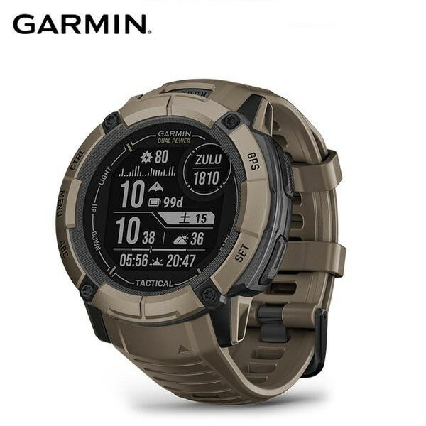 ガーミン インスティンク2X GARMIN Instinct2X Dual Power Tactical Edition Coyote Tan[ 最新 正規品 ] トレイル トレラン マウント UTMF ウルトラ マラソン ランニング トライアスロン ゴルフ サイクリング スイミング サーフィン キャンプ 山 アウトドア スキー