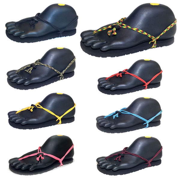 ●アウトドアキャンペーン● ワラーチ vibram ビブラムソール ブラック 【GRIPDROP】 グリップ 裸足 足半 あしなか 足裏 体幹 バランス 走力 強化 日本製 トレーニングサンダル　登山 ルナサンダル ※返品交換不可※